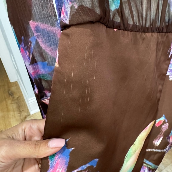 Rococo Sand Brown Floral Long-Sleeve Mini Dress with Purple Print - Picture 9 of 9